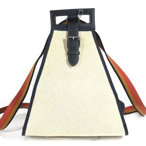 HERMES Rocaval Backpack, 2-Way Bag, Handbag/Rucksack, Toile H Leather, Unisex...